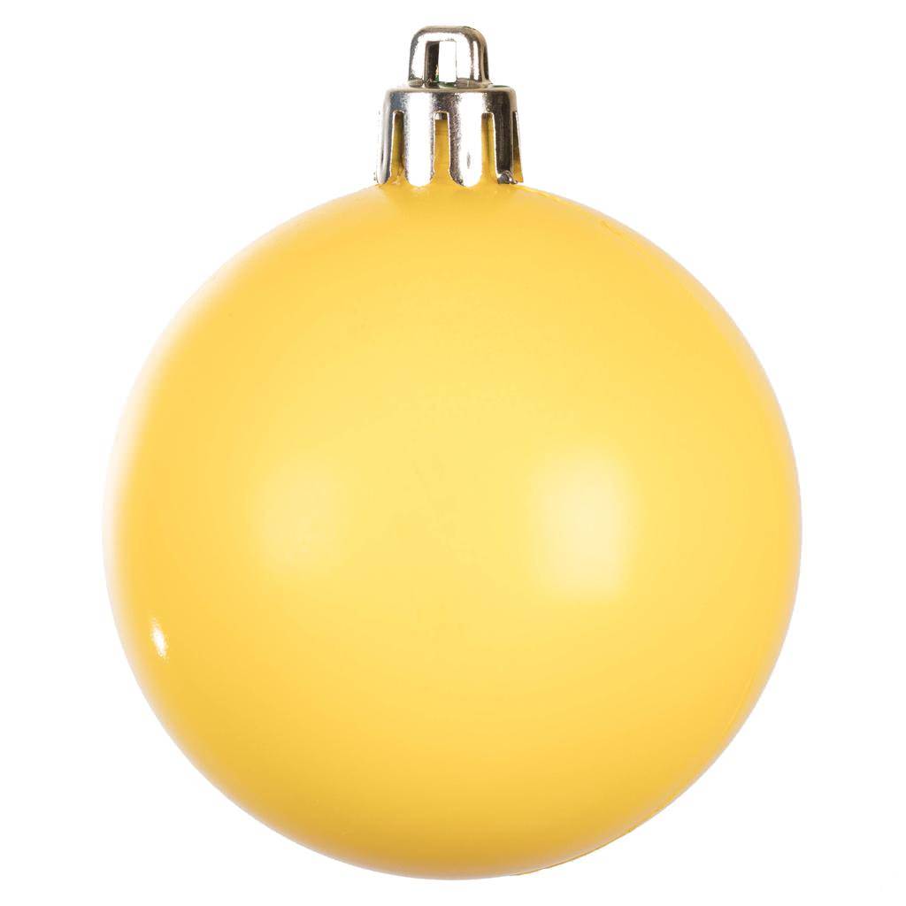 6" Yellow Shiny Ball Ornament (4 pack) 1
