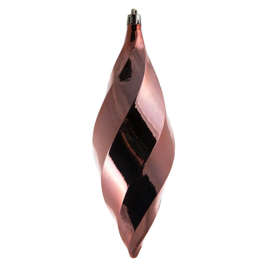 8" Coral Shiny Swirl Finial Ornament (6 pack) 1