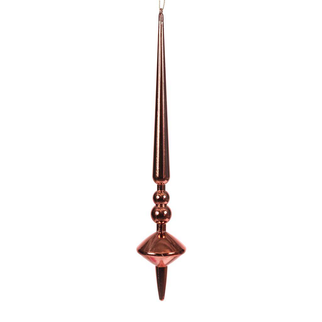12" Coral Shiny Cupola Finial Ornament (3 pack) 1
