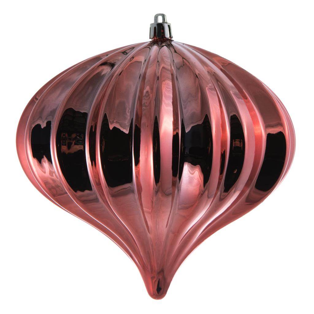 5.7" Coral Shiny Onion Ornament (3 pack) 1