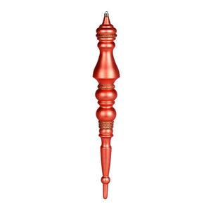 20" Coral Matte Finial Ornament 1