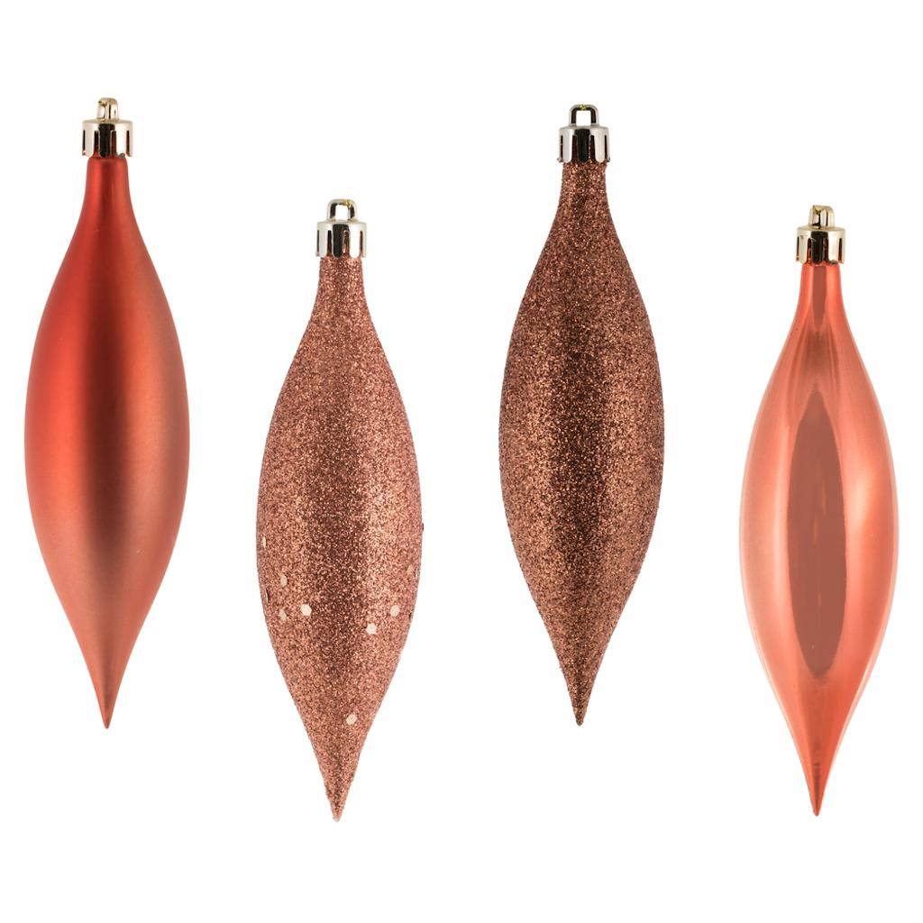 5.5" Coral 4 Finish Drop Christmas Ornament (8 Pack) 1
