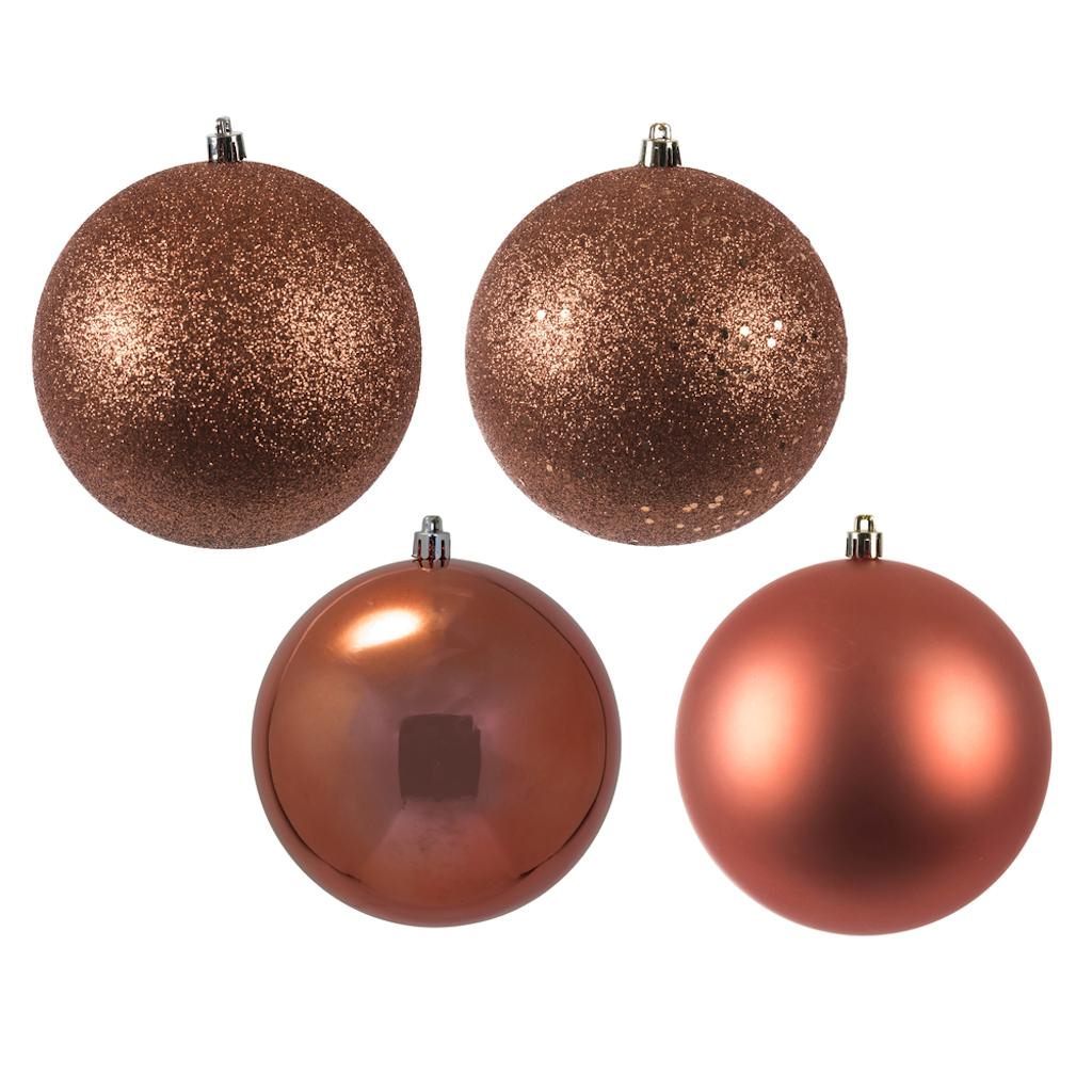 4.75" Coral 4 Assorted Finish Ball Ornaments (4 pack) 1