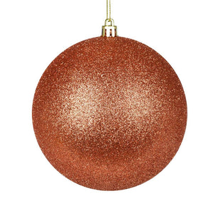 8" Coral Glitter Ball Ornament 1