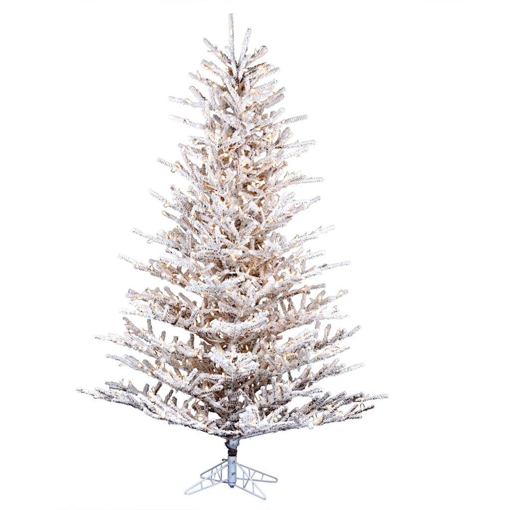 6' x 54" Artificial Flocked Stick Pine 450 Warm White Lights 1