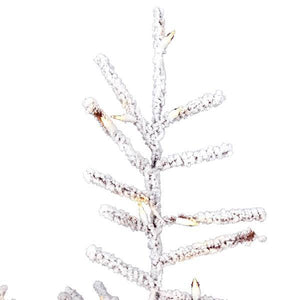 7.5' x 62" Artificial Flocked Stick Pine 600 Warm White Lights 2