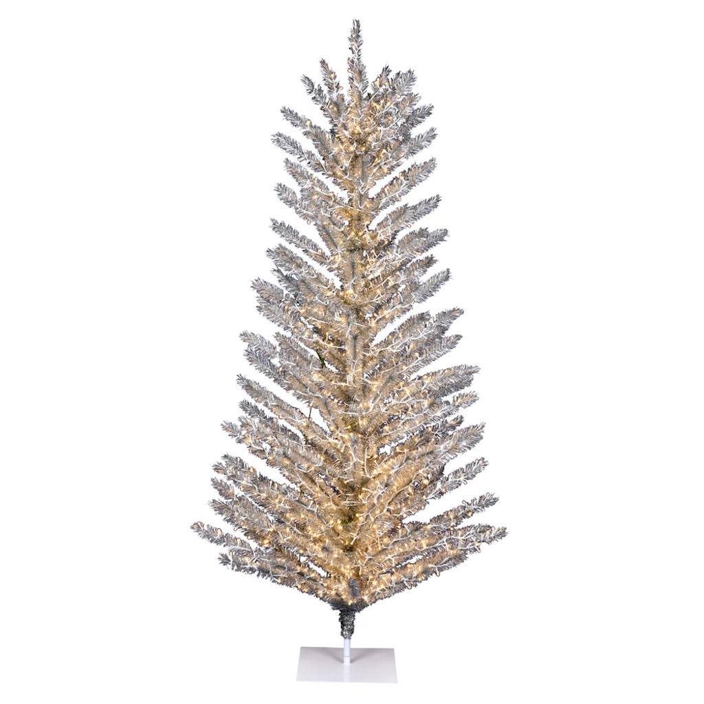 5' x 37" Vintage Aluminum Tree 700 Warm White Lights 1