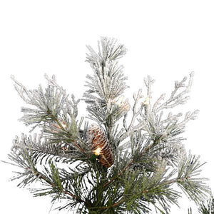 4.5' x 44" Flocked Cheshire 300 Clear Lights Artificial Christmas Tree 2