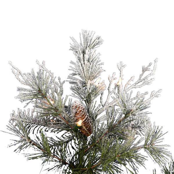 4.5' x 44" Flocked Cheshire 300 Clear Lights Artificial Christmas Tree 2