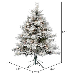 4.5' x 44" Flocked Cheshire 300 Clear Lights Artificial Christmas Tree 3