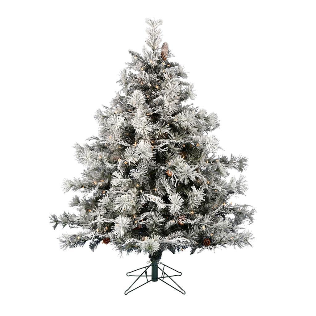 12' x 95" Artificial Flocked Cheshire Pine 2400 Warm White Lights Christmas Tree 1