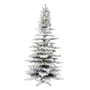 8.5' x 47" Artificial Flocked Stratton Pine 4,180 Multi-Color Lights 1