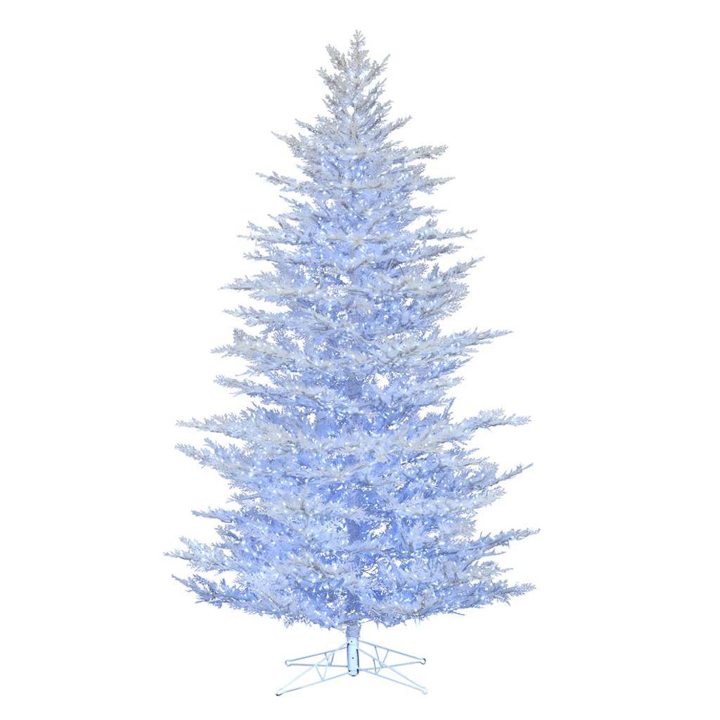 10' x 63" Flocked Cedar Pine 4050 Pure White Lights 1