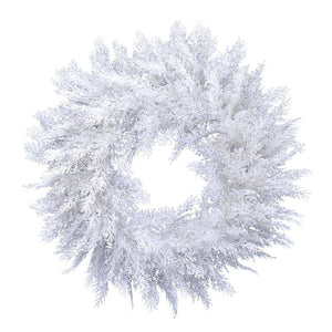 30" Artificial Flocked Cedar Pine Wreath 1