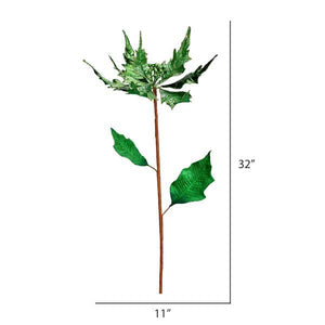 32" Green Glitter Artificial Poinsettia Spray Christmas Decoration (2 Pack) 2