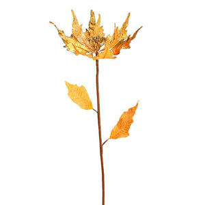 32" Gold Glitter Poinsettia Spray Christmas Decoration (2 Pack) 1