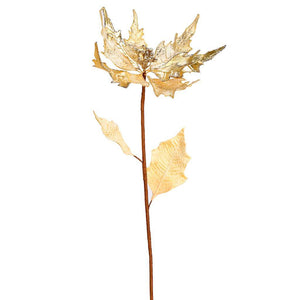 32" Champagne Glitter Poinsetta Spray Christmas Decoration (2 Pack) 1