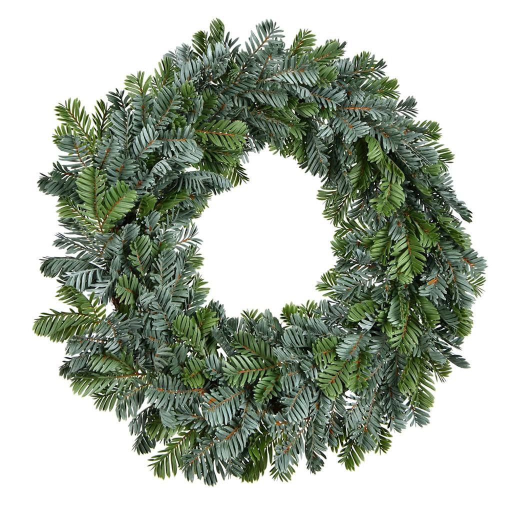 24" Artificial Green Woolsey Pine Christmas Wreath 1