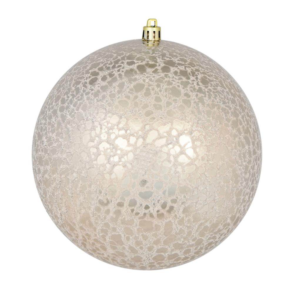 4" Champagne Crackle Ball Ornament (6 pack) 1