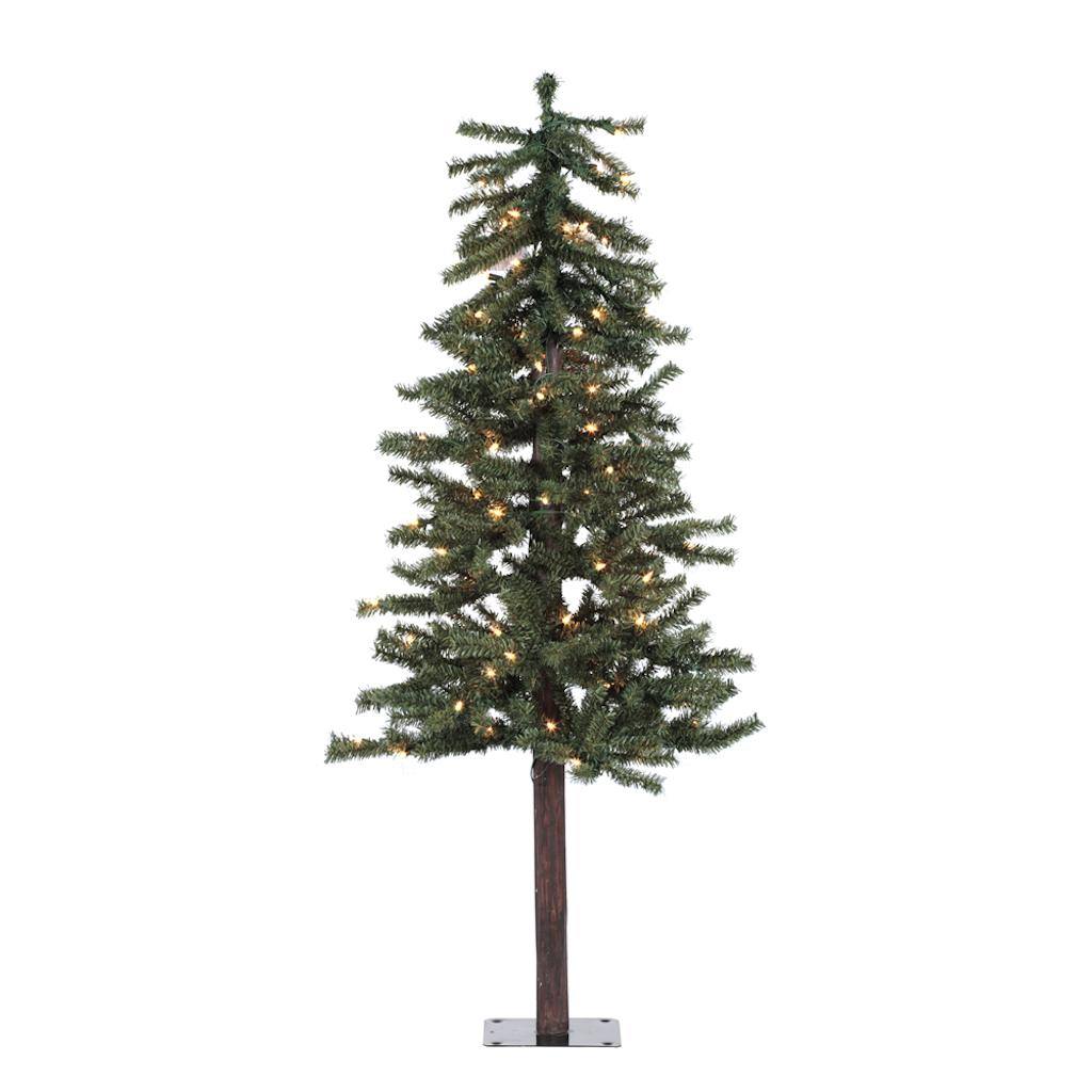 4' x 24" Artificial Natural Alpine Tree with 100 Warm White Lights 1