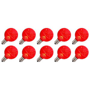0.45 watt G50 Intermediate Screw Base Red Faceted Dimmable LED (10 pack) 1