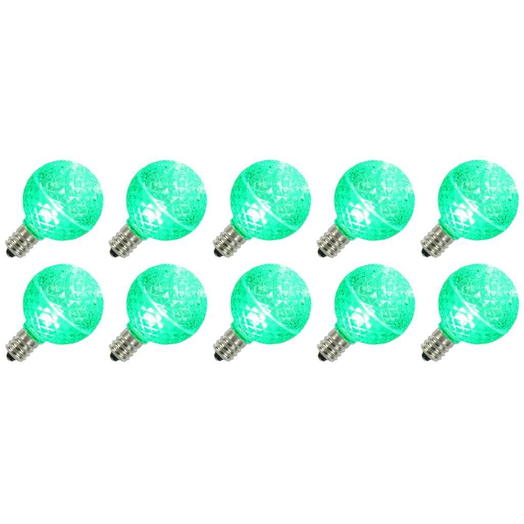 0.45 watt G50 Intermediate Screw Base Green Faceted Dimmable LED (10 pack) 1