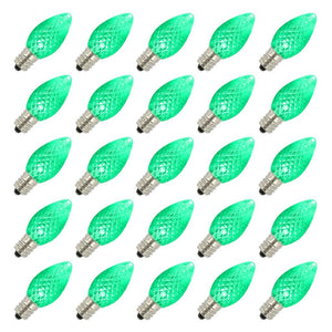0.96 watt 120 volt C7 Candelabra Screw Green Twinkle Faceted LED (25 Pack) 1