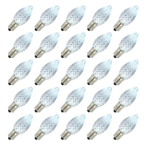 0.96 watt 120 volt C7 Candelabra Screw Cool White Twinkle Faceted LED (25 Pack) 1