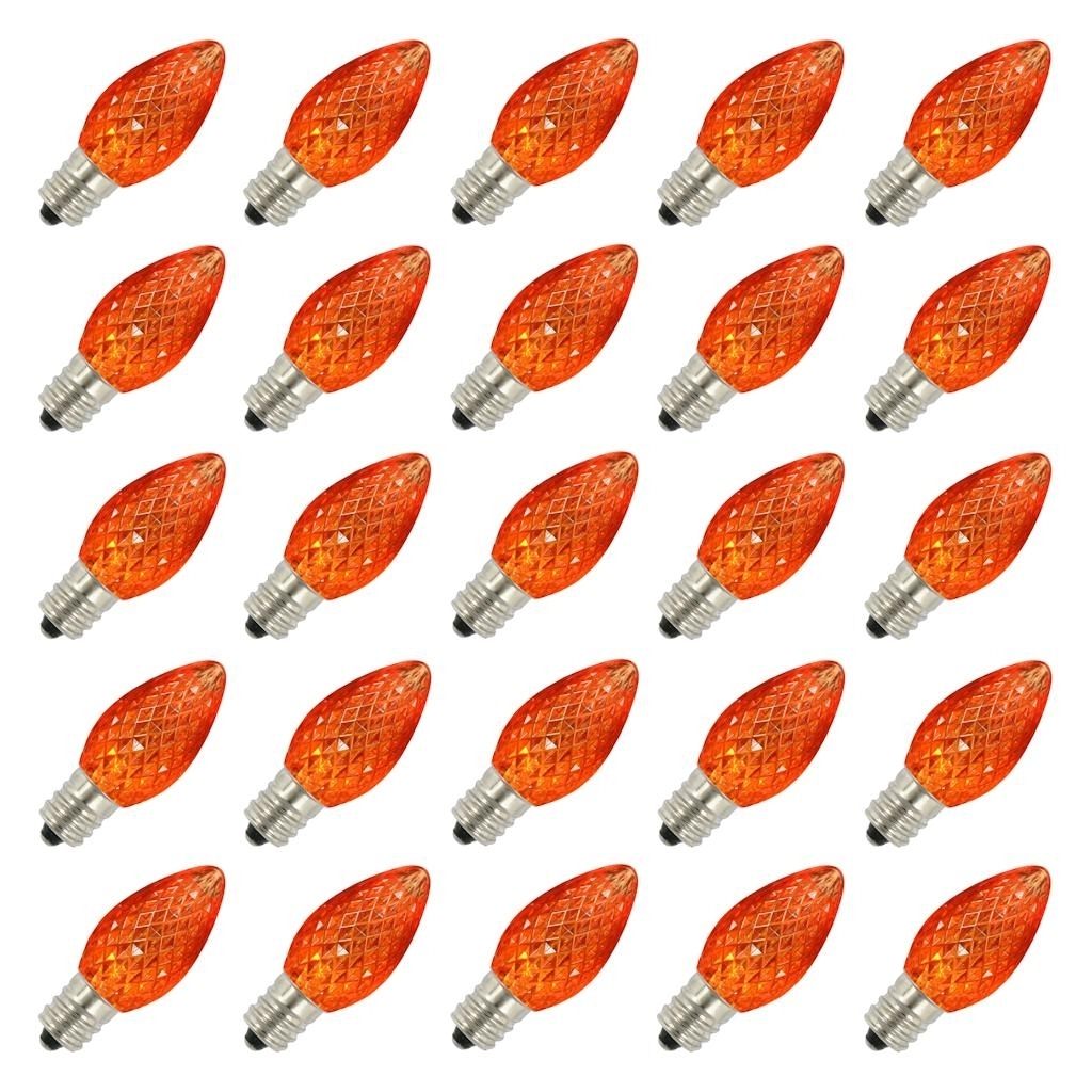 0.96 watt 120 volt C7 Candelabra Screw Orange Twinkle LED (25 Pack) 1