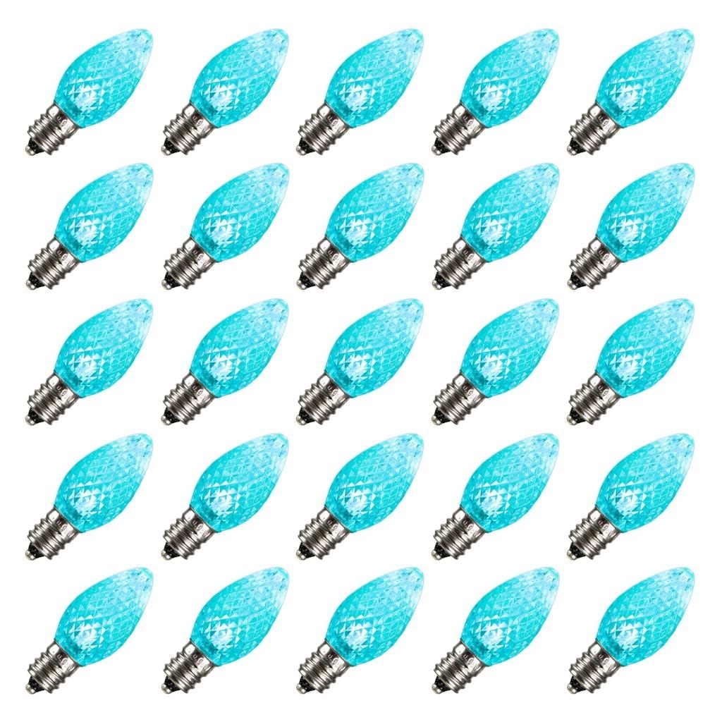 0.96 watt 120 volt C7 Candelabra Screw Teal Twinkle LED (25 pack) 1