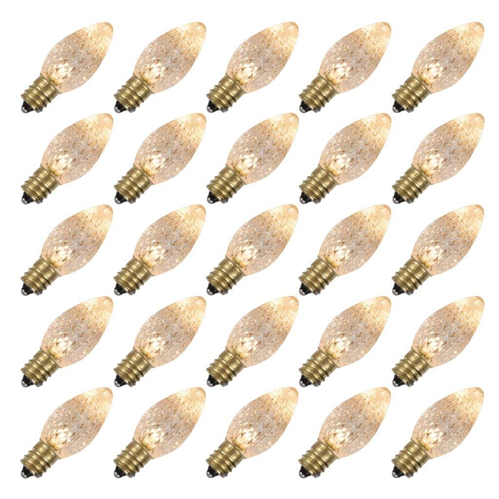 0.96 watt 120 volt C7 Candelabra Screw (E12) Warm White Faceted LED Light Bulb (25 Pack) 1