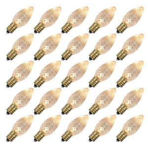 0.96 watt 120 volt C7 Candelabra Screw (E12) Warm White Faceted LED Light Bulb (25 Pack) 1