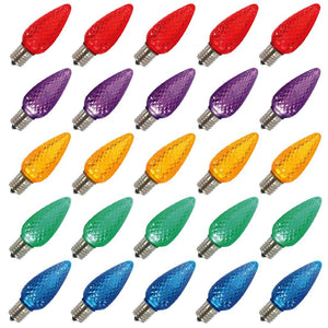 0.96 watt 130 volt C9 Intermediate Screw Multi-Color Faceted LED (25 pack) 1