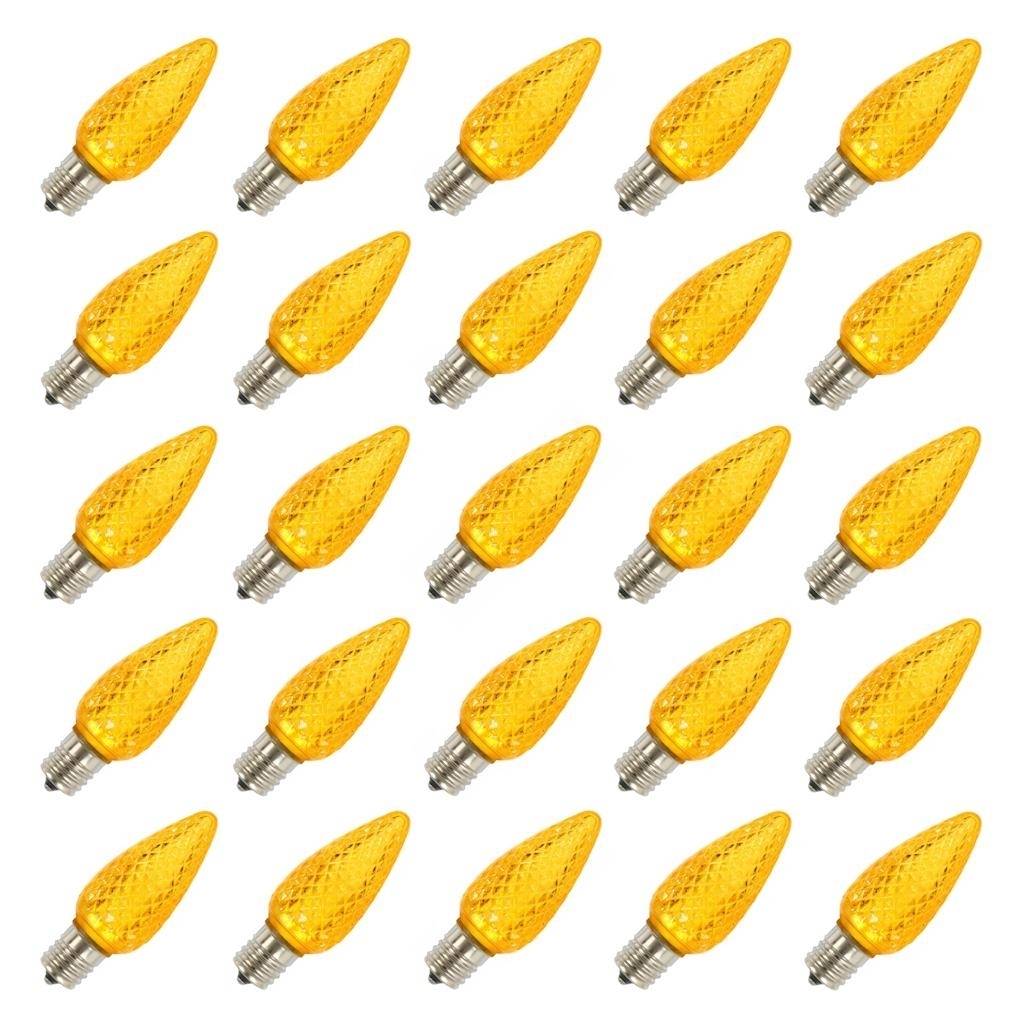 0.96 watt 130 volt C9 Intermediate Screw Yellow Faceted LED (25 pack) 1