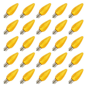 0.96 watt 130 volt C9 Intermediate Screw Yellow Faceted LED (25 pack) 1