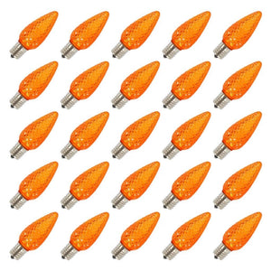 0.96 watt 130 volt C9 Intermediate Screw Orange Faceted LED (25 pack) 1