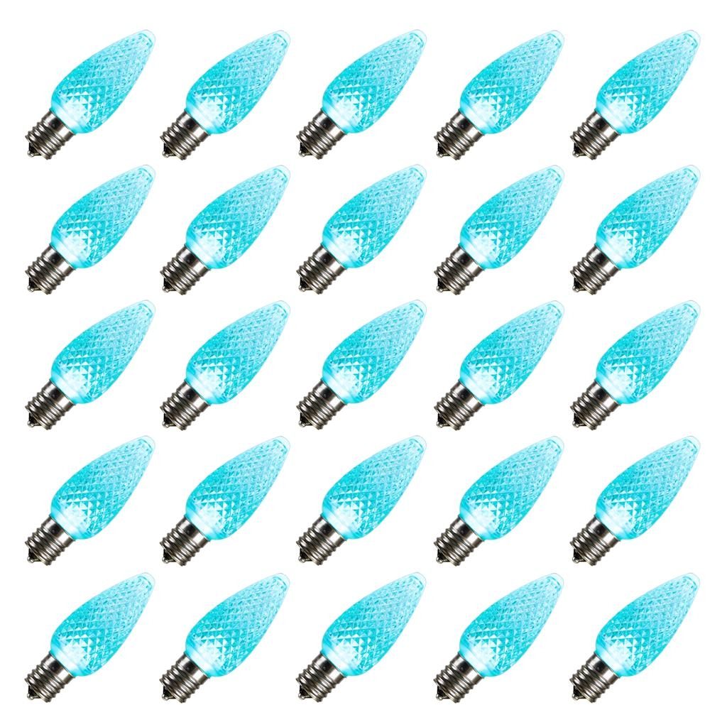 0.96 watt 120 volt C9 Intermediate Screw Base Teal Faceted LED (25 pack) 1