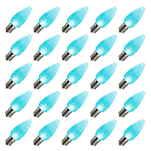 0.96 watt 120 volt C9 Intermediate Screw Base Teal Faceted LED (25 pack) 1