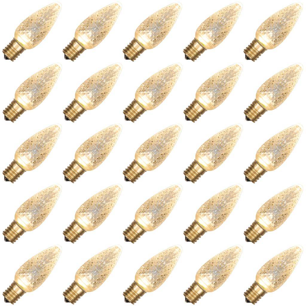 0.96 watt 120 volt C9 Intermediate Screw Sun Warm White Faceted Dimmable LED (25 pack) 1
