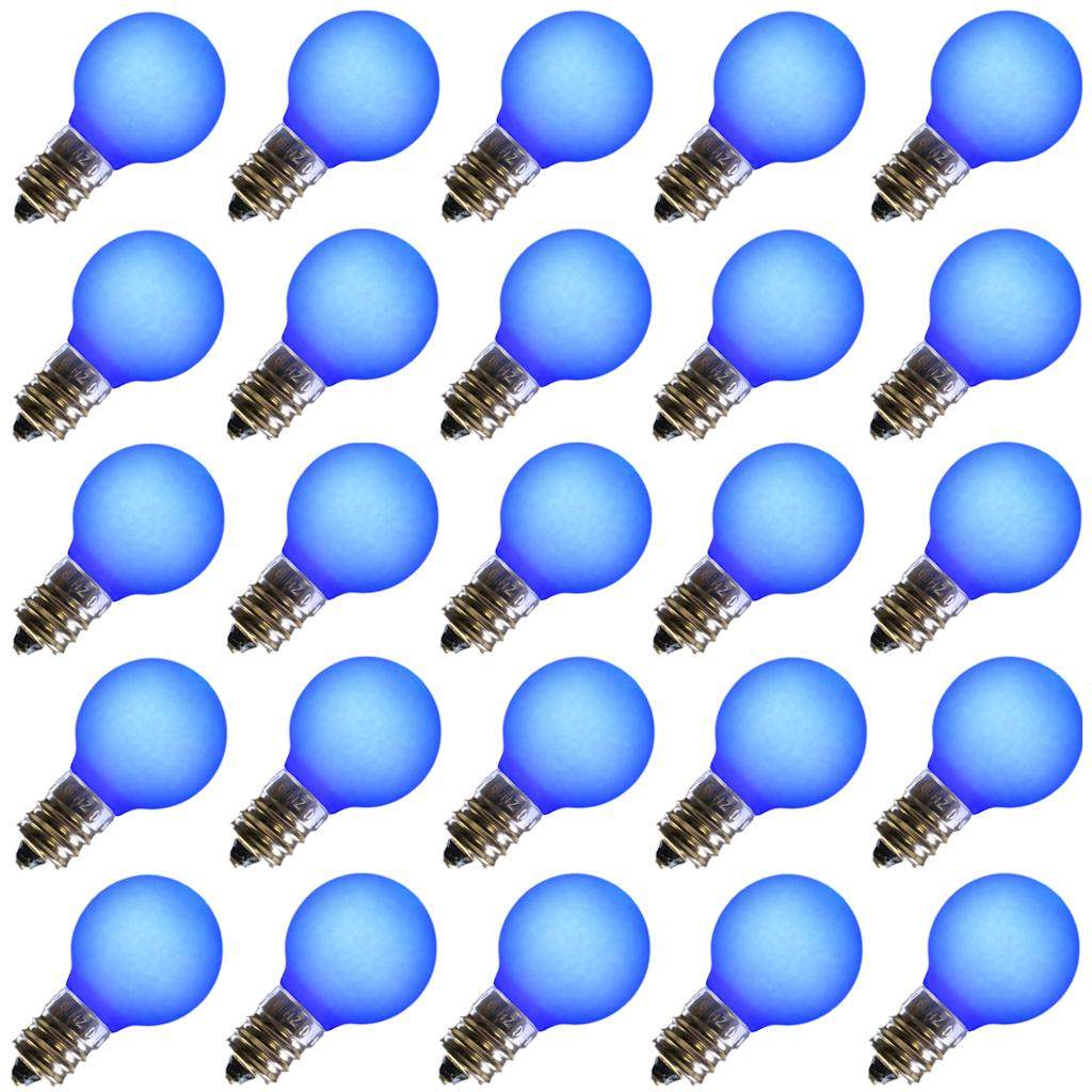 0.38 watt 120 volt G30 Candelabra Screw Base Blue Faceted LED (25 pack) 1