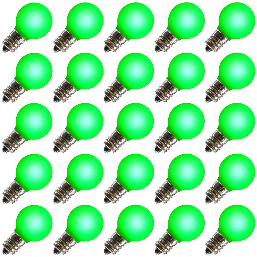 0.38 watt 120 volt G30 Candelabra Screw Base Green Faceted LED (25 pack) 1