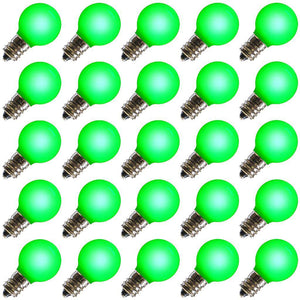 0.38 watt 120 volt G30 Candelabra Screw Base Green Faceted LED (25 pack) 1