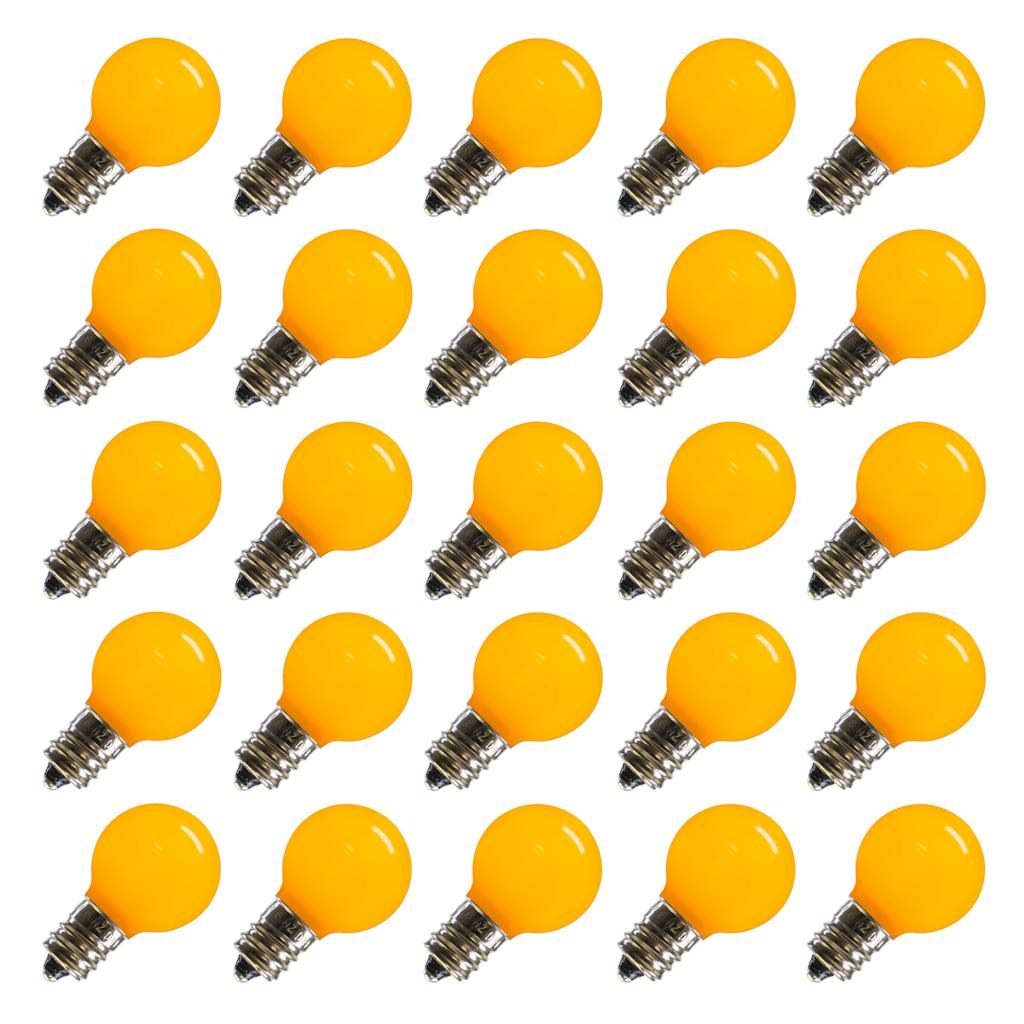 0.96 watt 120 volt G30 Candelabra Screw Base Yellow LED (25 pack) 1