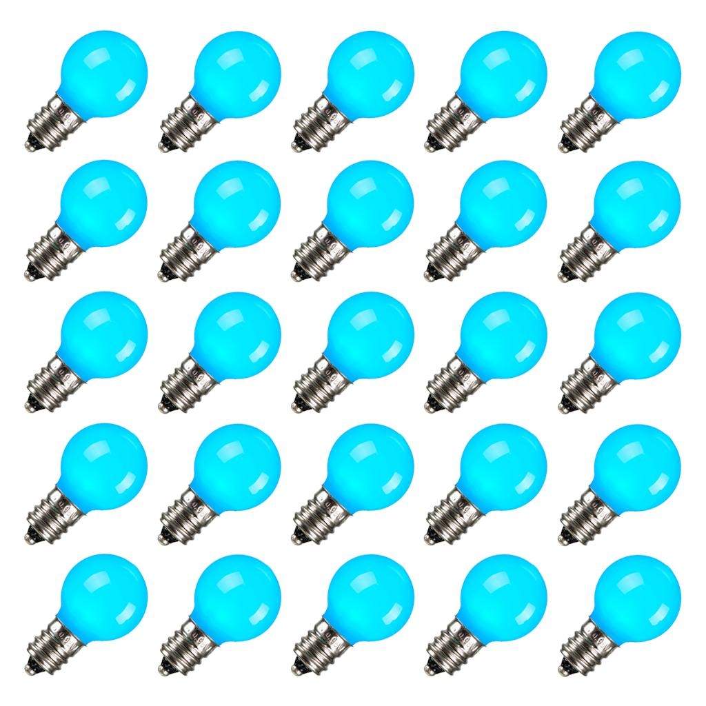 0.96 watt 120 volt G30 Candelabra Screw Base Teal LED (25 pack) 1