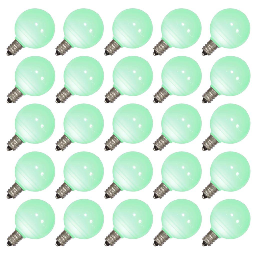 0.96 watt G40 Candelabra Screw Base Green LED Light Bulb (25 pack) 1