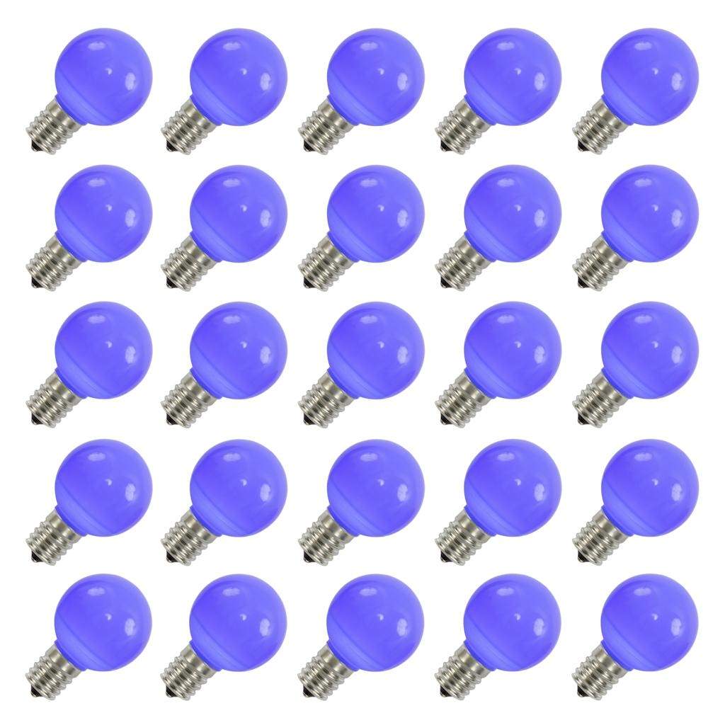 0.96 watt 120 volt G50 Intermediate Screw Base Blue LED (25 pack) 1