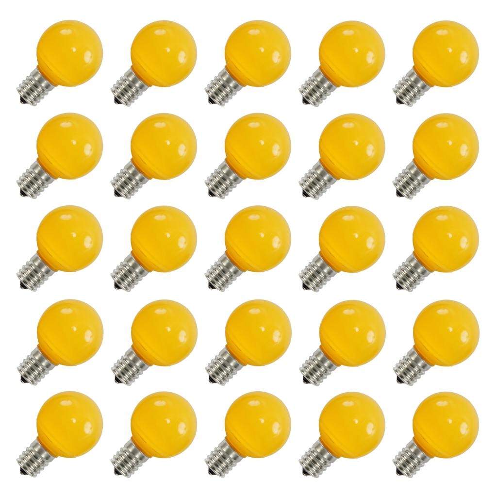 0.96 watt 120 volt G50 Intermediate Screw Base Yellow LED (25 pack) 1
