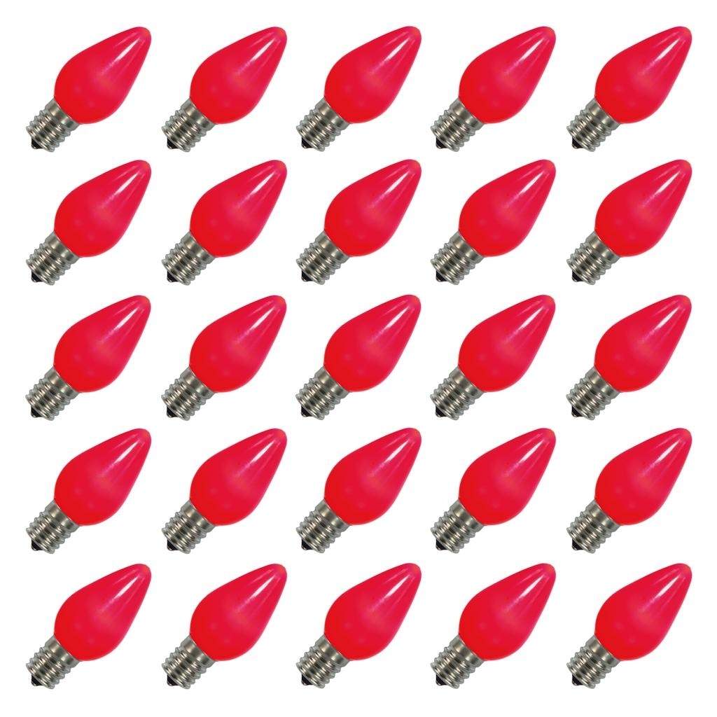 0.96 watt 130 volt Candelabra Screw C7 Red Twinkle LED (25 Pack) 1