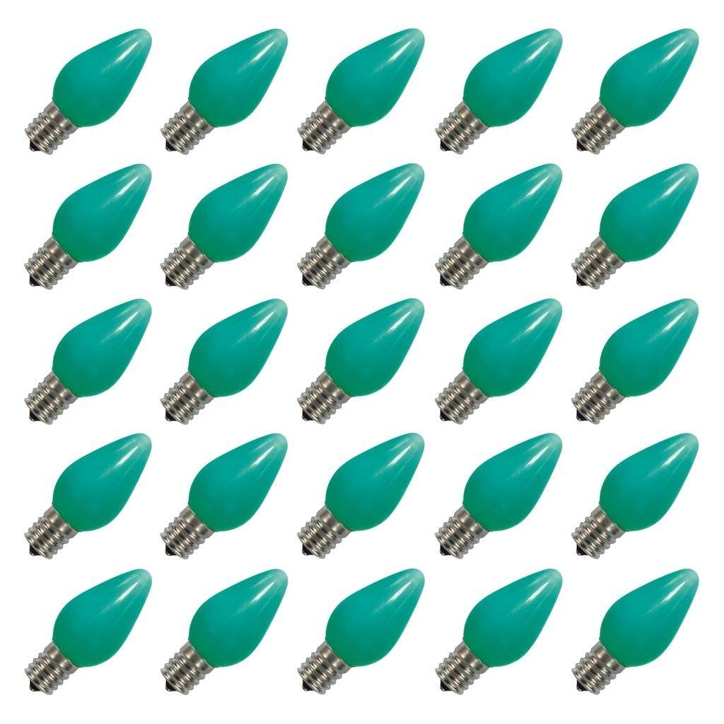 0.96 watt 130 volt C7 Candelabra Screw Green Twinkle LED (25 Pack) 1