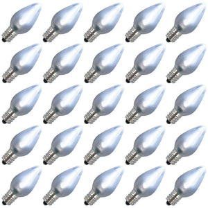 0.96 watt 130 volt C7 Candelabra Screw Cool White LED (25 Pack) 1